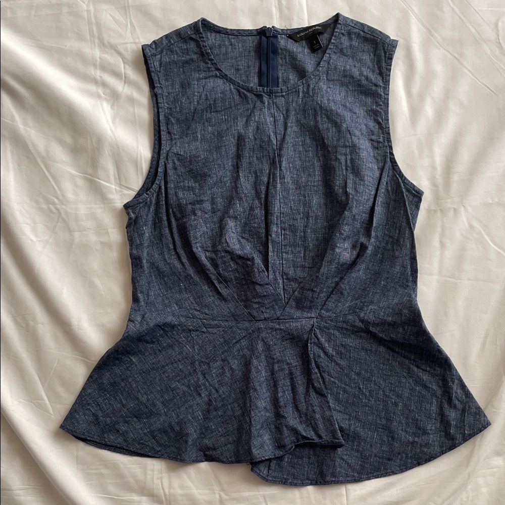 Banana Republic Blue Sleeveless Blouse size 4